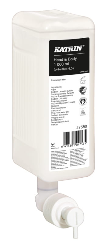 Flytande tvål Head&Body Katrin 1000ml
